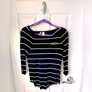 H&M Black and White Striped Top​